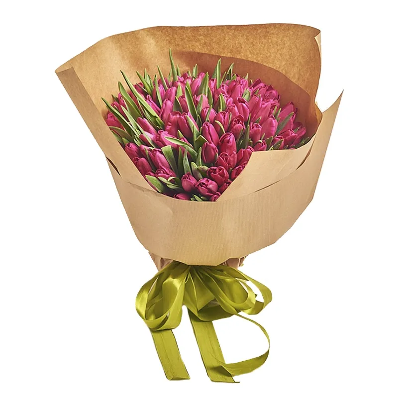 Букет из 101 розового тюльпана
